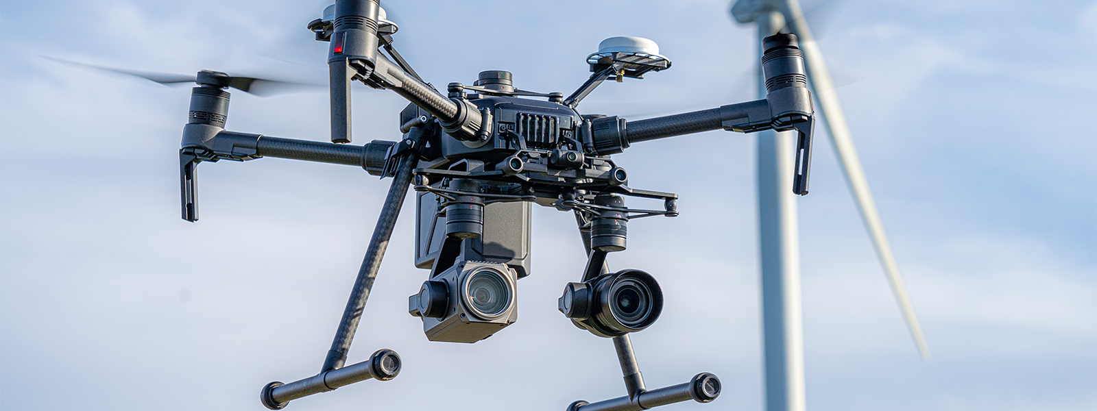 Close-up of a drone flying